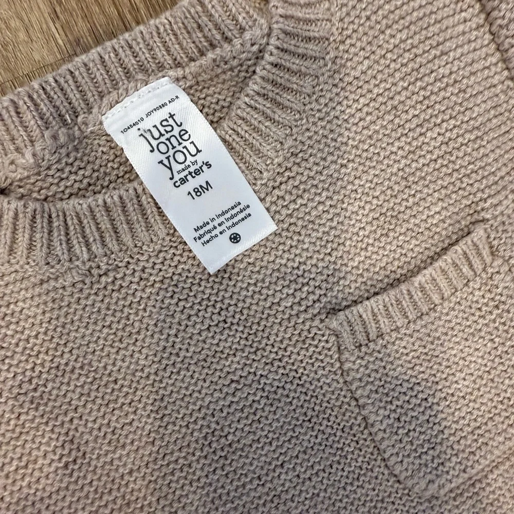 Carter's‎ Beige Knit Sweater with Pocket - Picture 2 of 4